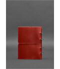 Кожаный блокнот А5 на кольцах (софт-бук) 9.0 в мягкой коралловой обложке картинка, изображение, фото