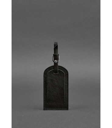 Кожаная бирка для багажа 2.0 Угольно-черная картинка, изображение, фото