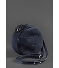 Шкіряна кругла жіноча сумка Бон-Бон темно-синя картинка, зображення, фото