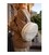 Шкіряна жіноча кругла сумка-рюкзак Maxi біла картинка, зображення, фото