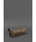 Кожаный пенал-несессер (футляр для очков) 4.0 Темно-коричневый Crazy Horse картинка, изображение, фото