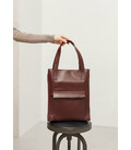 Шкіряна жіноча сумка шоппер Бетсі з кишенею бордова Краст картинка, зображення, фото