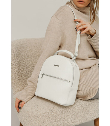 Шкіряний жіночий міні-рюкзак Kylie білий картинка, зображення, фото