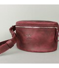 Кожаная поясная сумка бордовая винтажная картинка, изображение, фото