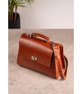 Женская кожаная сумка Classic светло-коричневая картинка, изображение, фото