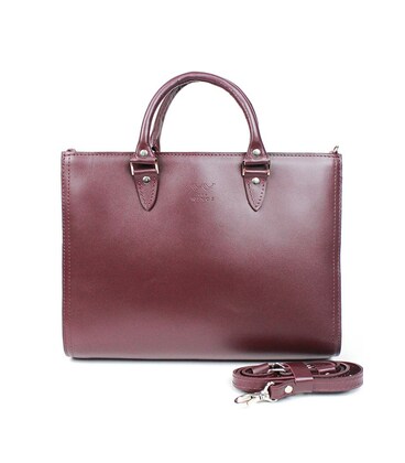 Женская кожаная сумка Fancy A4 бордовая картинка, изображение, фото