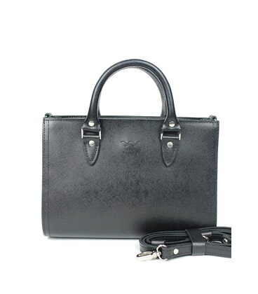 Женская кожаная сумка Fancy черная Saffiano картинка, изображение, фото