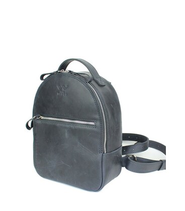 Кожаный рюкзак Groove S синий винтажный картинка, изображение, фото