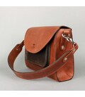 Жіноча шкіряна сумка Liv коньячно-коричнева вінтажна картинка, зображення, фото
