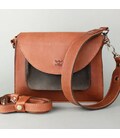 Жіноча шкіряна сумка Liv коньячно-коричнева вінтажна картинка, зображення, фото
