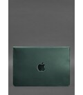 Шкіряний чохол-конверт на магнітах для MacBook 13 Зелений Crazy Horse картинка, зображення, фото
