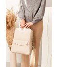Кожаный женский городской рюкзак на молнии Cooper светло-бежевый флотар картинка, изображение, фото
