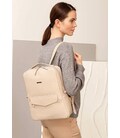 Шкіряний жіночий міський рюкзак на блискавці Cooper світло-бежевий флотар картинка, зображення, фото