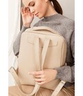 Шкіряний жіночий міський рюкзак на блискавці Cooper світло-бежевий флотар картинка, зображення, фото