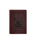 Шкіряна обкладинка для паспорта з канадським гербом бордова Crazy Horse картинка, зображення, фото
