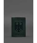 Кожаная обложка для паспорта с гербом Германии зеленая Crazy Horse картинка, изображение, фото