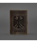 Кожаная обложка для паспорта с гербом Германии темно-коричневая Crazy Horse картинка, изображение, фото