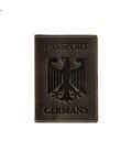 Кожаная обложка для паспорта с гербом Германии темно-коричневая Crazy Horse картинка, изображение, фото
