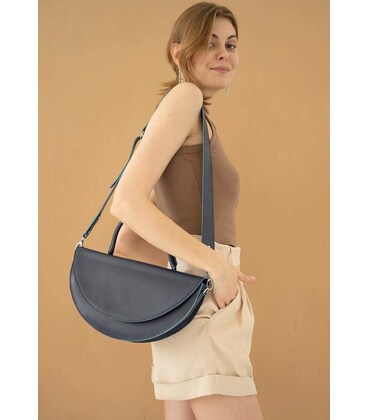 Жіноча шкіряна сумка Сhris maxi темно-синя картинка, зображення, фото