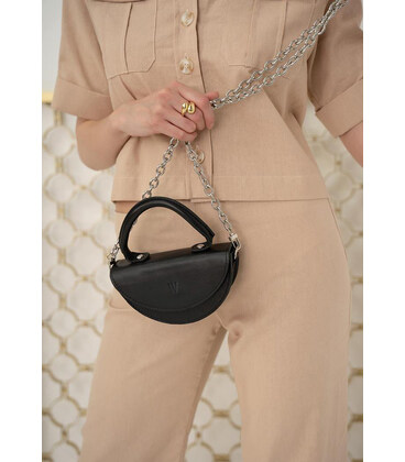 Жіноча шкіряна міні-сумка Сhris micro чорна картинка, зображення, фото
