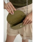 Жіноча шкіряна міні-сумка Сhris micro оливкова картинка, зображення, фото