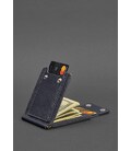 Чоловіче шкіряне портмоне 10.0 затиск для грошей темно-синій картинка, зображення, фото