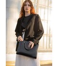 Женская кожаная сумка Fancy A4 черная краст картинка, изображение, фото