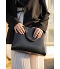 Женская кожаная сумка Fancy A4 черная краст картинка, изображение, фото