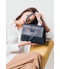 Женская кожаная сумка Ester темно-синяя винтажная картинка, изображение, фото