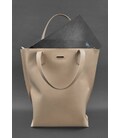 Шкіряна жіноча сумка шоппер D.D. світло-бежева краст картинка, зображення, фото