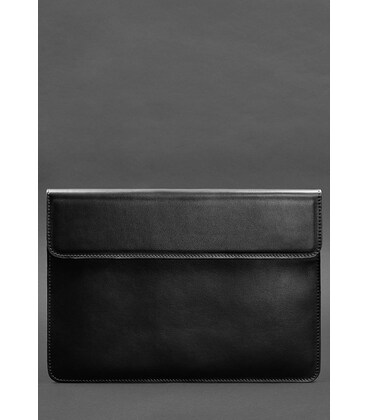 Кожаный чехол-конверт на магнитах для MacBook 15-16 дюйм Черный картинка, изображение, фото