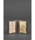 Шкіряна обкладинка для ID-паспорта і водійських прав 4.1 темно-коричнева з гербом картинка, зображення, фото