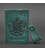 Подарочный набор кожаных аксессуаров с украинской символикой зеленый картинка, изображение, фото