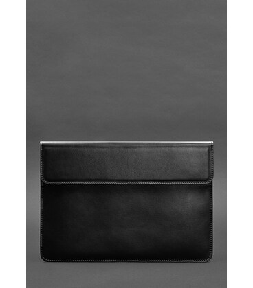 Кожаный чехол-конверт на магнитах для MacBook 14 Черный картинка, изображение, фото