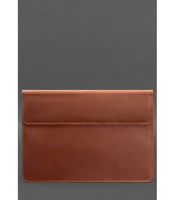 Кожаный чехол-конверт на магнитах для MacBook 15 дюйм Светло-коричневый Crazy Horse фото, картинка, изображение