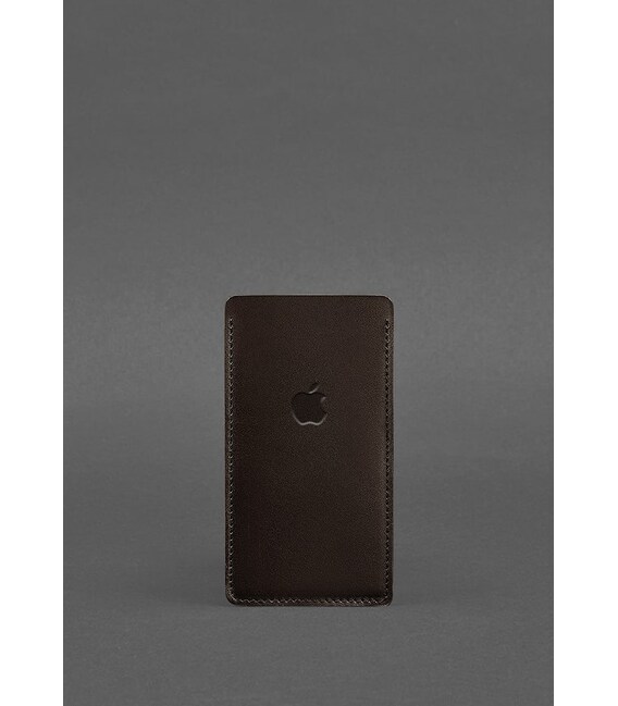 Кожаный чехол для iPhone 12 Темно-коричневый Краст фото, картинка, изображение