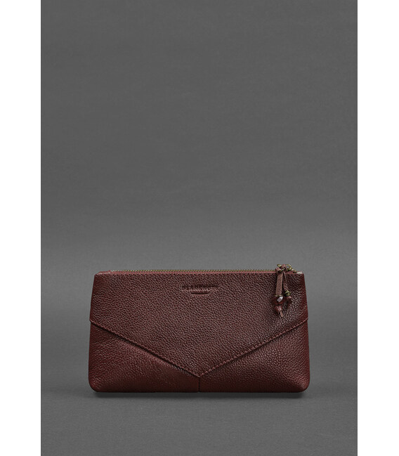 Женская кожаная косметичка 1.0 бордовая фото, картинка, изображение