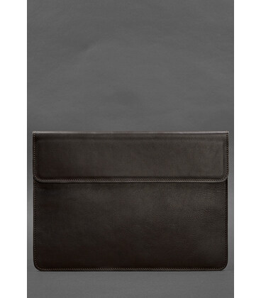 Шкіряний чохол-конверт на магнітах для MacBook 15-16 дюйм Темно-коричневий картинка, зображення, фото
