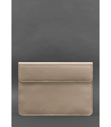 Шкіряний чохол-конверт на магнітах для MacBook 13 Світло-бежевий картинка, зображення, фото