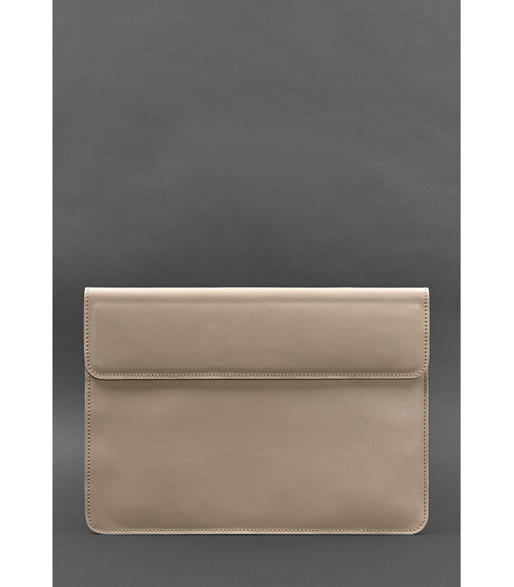 Кожаный чехол-конверт на магнитах для MacBook 14 Светло-бежевый фото, картинка, изображение