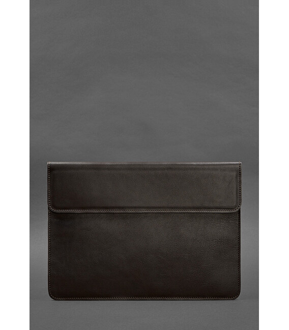 Кожаный чехол-конверт на магнитах для MacBook 14 Темно-коричневый фото, картинка, изображение