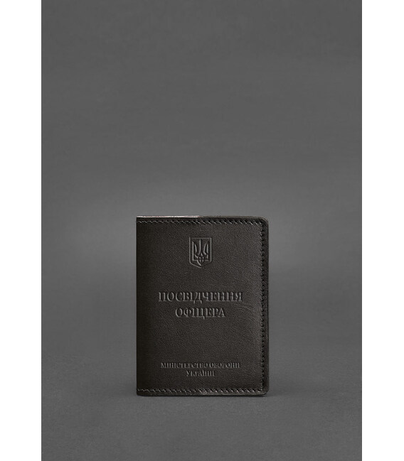 Кожаная обложка для удостоверения офицера 9.0 темно-коричневая фото, картинка, изображение