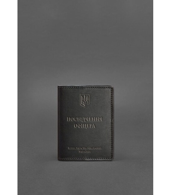 Шкіряна обкладинка для посвідчення офіцера 9.0 чорна Crazy Horse картинка, зображення, фото