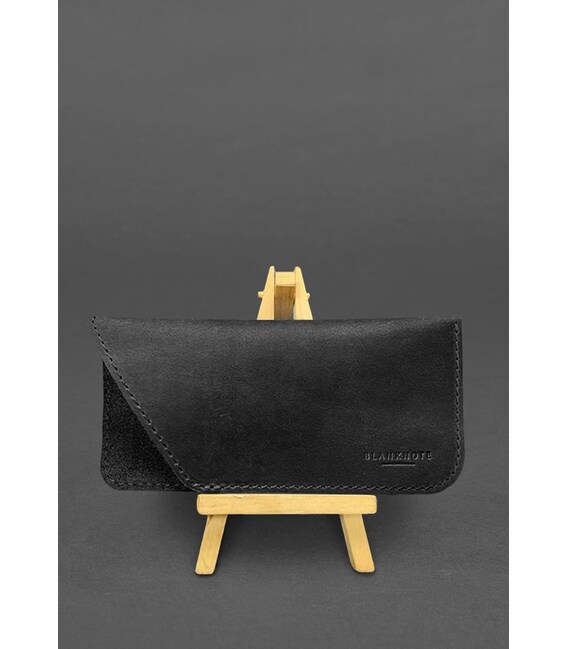 Кожаный чехол для очков Черный Crazy Horse фото, картинка, изображение