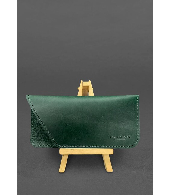 Кожаный чехол для очков Зеленый Crazy Horse фото, картинка, изображение