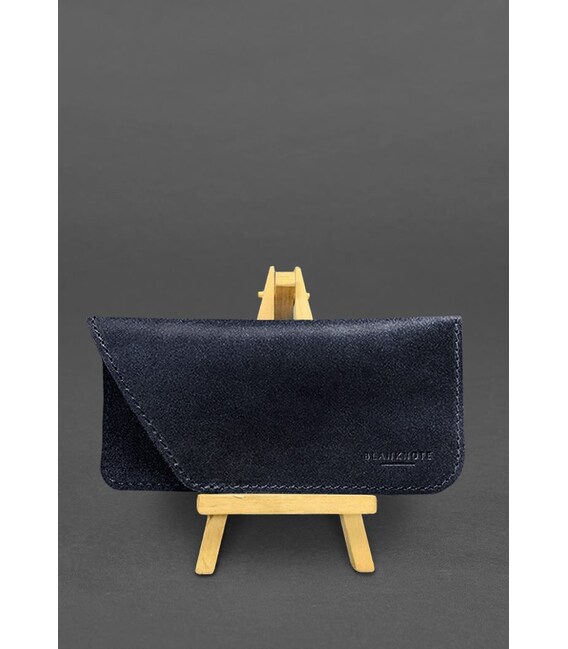 Кожаный чехол для очков Темно-синий Краст фото, картинка, изображение