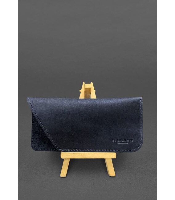 Кожаный чехол для очков Синий Crazy Horse фото, картинка, изображение