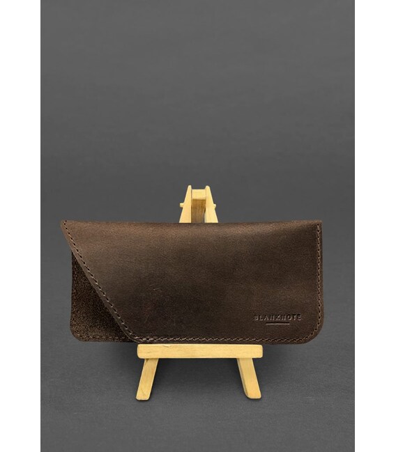 Кожаный чехол для очков Темно-коричневый Crazy Horse фото, картинка, изображение