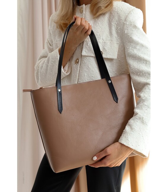 Кожаный шоппер Walker Mini карамель краст фото, картинка, изображение