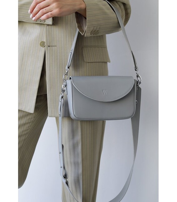 Женская кожаная сумка Molly серая фото, картинка, изображение